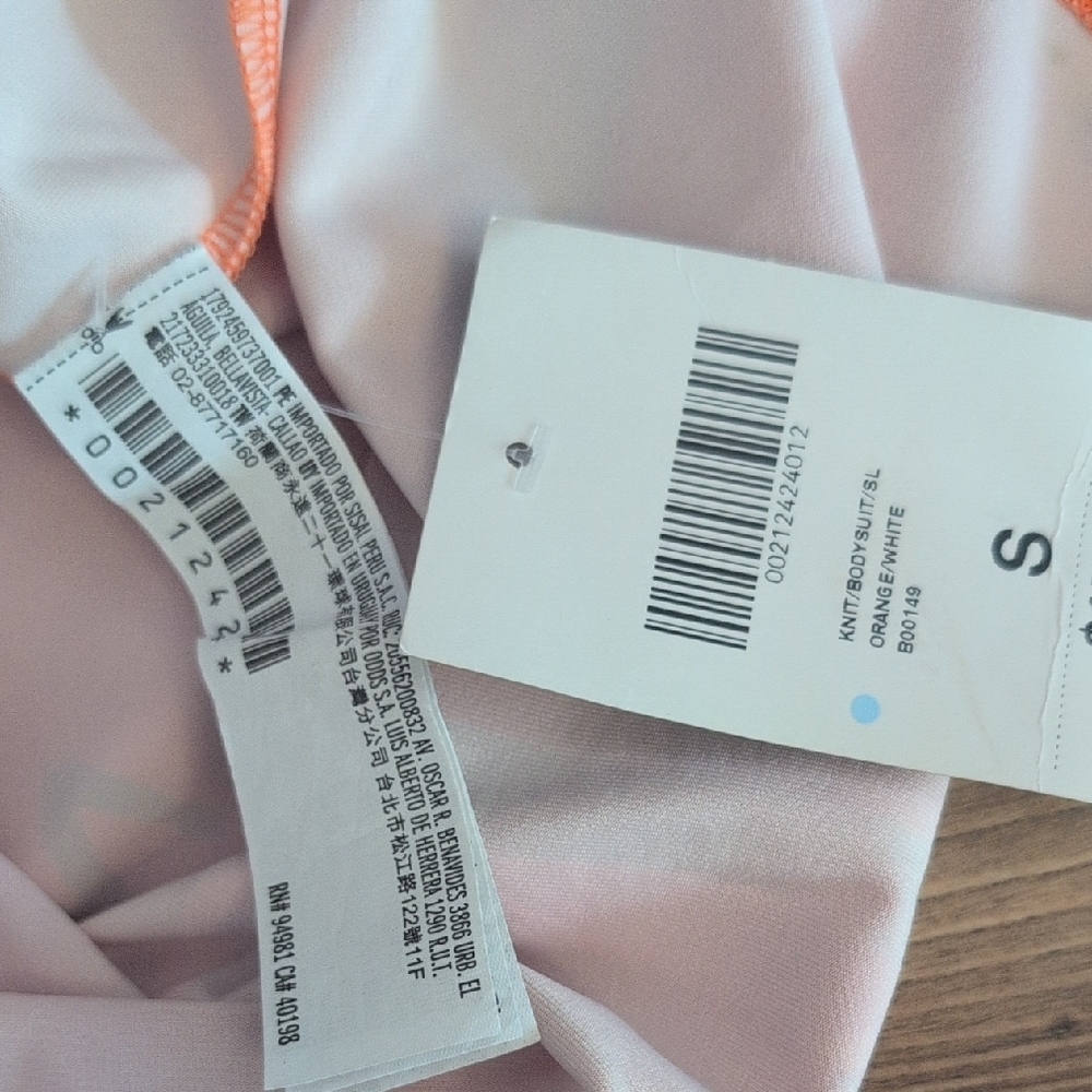 NWT Forever 21 Orange 'Hot Born Saucy' One Piece Swimsuit  Small - Picture 9 of 10